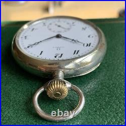 1910 Omega Grand Prix Paris Locomotive Back Pocket Watch