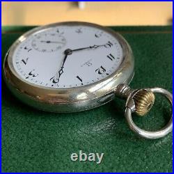 1910 Omega Grand Prix Paris Locomotive Back Pocket Watch