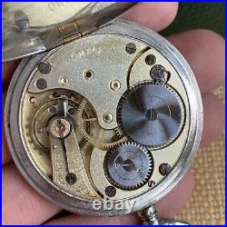 1910 Omega Grand Prix Paris Locomotive Back Pocket Watch