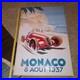 1937 Monaco Grand Prix Poster, 1999 Portal Publications, 36X24 RARE