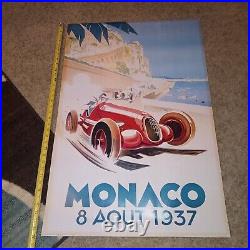 1937 Monaco Grand Prix Poster, 1999 Portal Publications, 36X24 RARE