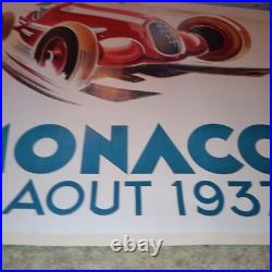 1937 Monaco Grand Prix Poster, 1999 Portal Publications, 36X24 RARE