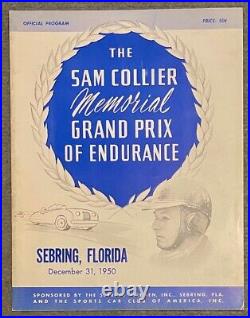 1950 1st Race at Sebring Florida Collier Memorial Grand Prix Program SCCA