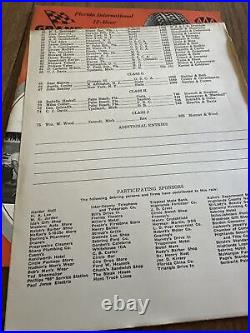 1954 Sebring Florida 12 Hour Grand Prix Road racing program With Entry List