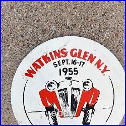 1955 Watkins Glen Grand Prix New York License Plate Topper Garage Auto Racing
