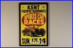 1960's Washington Auto Racing Framed Poster! Vintage Sports Car Grand Prix Race