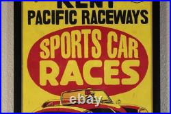 1960's Washington Auto Racing Framed Poster! Vintage Sports Car Grand Prix Race