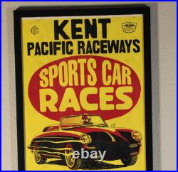 1960's Washington Auto Racing Framed Poster! Vintage Sports Car Grand Prix Race