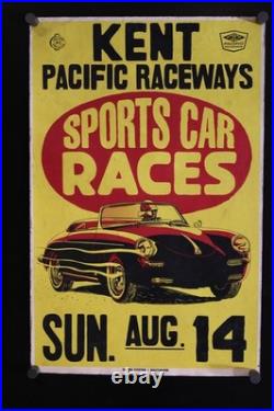 1960's Washington Auto Racing Framed Poster! Vintage Sports Car Grand Prix Race
