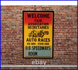 1960s RB Motor Speedway Auto Race 14X22 Framed Poster! Indy & Stock Race Cars