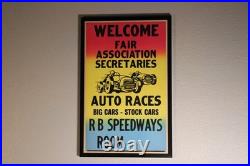 1960s RB Motor Speedway Auto Race 14X22 Framed Poster! Indy & Stock Race Cars