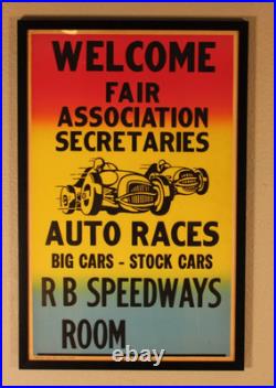 1960s RB Motor Speedway Auto Race 14X22 Framed Poster! Indy & Stock Race Cars