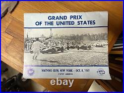 1961 US Grand Prix Watkins Glen race program Ireland Scotland Lotus SIGNED