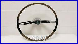 1965-66 Pontiac Grand Prix Steering Wheel Chrome Horn Bar and Button 9778990 OEM