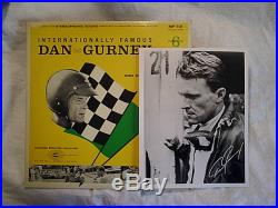 1965 DAN GURNEY RACING LP withBLACK & WHITE GLOSSY PHOTO INSERT, MF-101, grand prix