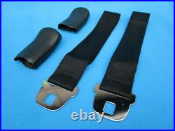 1966-67 GM GTO, Chevelle, Cutlass, GS Deluxe Carriage Logo Seat Belt Set/4 Black