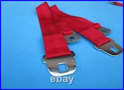 1966-67 GTO, Chevelle, Cutlass, Nova, GS Deluxe Carriage Logo Seat Belts- GM Red