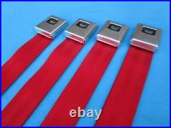 1966-67 GTO, Chevelle, Cutlass, Nova, GS Deluxe Carriage Logo Seat Belts- GM Red