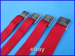 1966-67 GTO, Chevelle, Cutlass, Nova, GS Deluxe Carriage Logo Seat Belts- GM Red