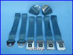 1966-67 GTO, Cutlass, Chevelle, Impala Deluxe GM Coach Logo Seat Belt Set Blue