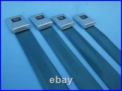 1966-67 GTO, Cutlass, Chevelle, Impala Deluxe GM Coach Logo Seat Belt Set Blue