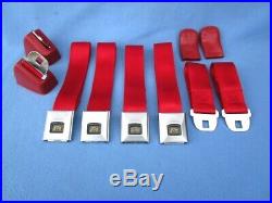 1966-67 Pontiac GTO, Chevelle, Olds 442 Deluxe GM Carriage Logo Seat Belts Red