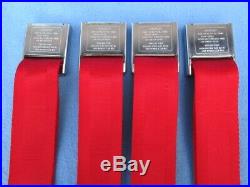 1966-67 Pontiac GTO, Chevelle, Olds 442 Deluxe GM Carriage Logo Seat Belts Red