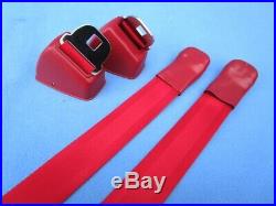 1966-67 Pontiac GTO, Chevelle, Olds 442 Deluxe GM Carriage Logo Seat Belts Red