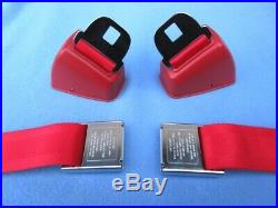 1966-67 Pontiac GTO, Chevelle, Olds 442 Deluxe GM Carriage Logo Seat Belts Red