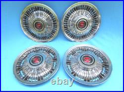1967-72 Pontiac Firebird, Grand Prix, Tempest Wire Wheel Hubcaps (NOS) Set/4