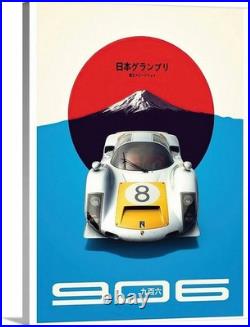 1967 White Porsche 906 Japanese Grand Prix Travel Poster or Gallery Canvas Wrap