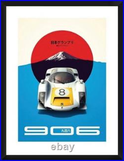 1967 White Porsche 906 Japanese Grand Prix Travel Poster or Gallery Canvas Wrap