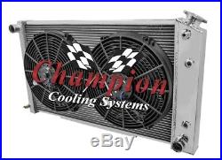 1968 69 70 71 72 73 Chevy Chevelle 3 Row Champion Alum Radiator Fan Combo
