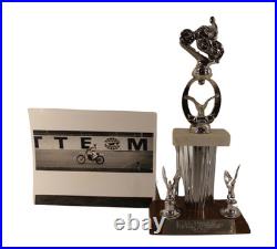 1968 Motorcycle Daredevil GARY WELLS Personal Motocross Race Trophy! Owned (COA)