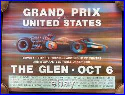 1968 U. S. Grand Prix Formula 1 F1 Watkins Glen Poster Graham Hill Lotus 49