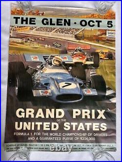 1970s The Glen Grand Prix United States F1 motor racing wall poster original