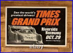 1972 Can-Am Racing Poster Riverside Raceway Times Grand Prix Original