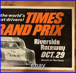 1972 Can-Am Racing Poster Riverside Raceway Times Grand Prix Original