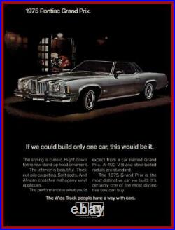 1975 Pontiac Grand Prix NEW Metal Sign 24 x 30 USA STEEL XL Size 7 lb