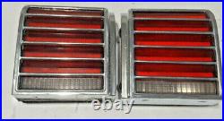 1976 Pontiac Grand Prix taillight light lens chrome bezel housing 76 pair RH LH