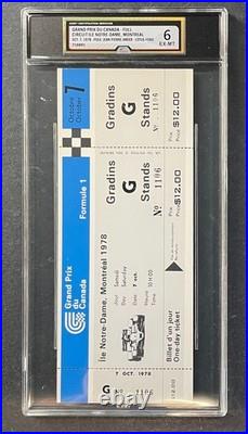 1978 Race + Qualifer F1 Tickets For Grand Prix Du Canada iCert 6/6.5 Villeneuve