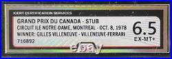 1978 Race + Qualifer F1 Tickets For Grand Prix Du Canada iCert 6/6.5 Villeneuve