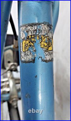 1978 Raleigh Super Grand Prix Touring Road Bike 60cm Large Steel Blue Ships USA