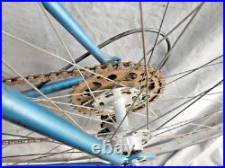 1978 Raleigh Super Grand Prix Touring Road Bike 60cm Large Steel Blue Ships USA