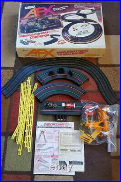 1979 Aurora AFX Mario Andretti Challenge Grand Prix Intl HO Slot Car Race Set