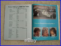 1980 US United States Grand Prix Progam Watkins Glen Formula1 Andretti Piquet