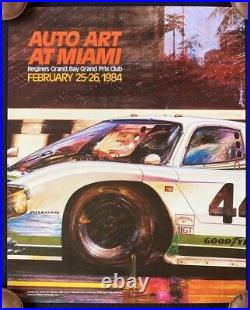 1984 Jaguar XJR-5 IMSA Auto Art Miami Poster Regine's Grand Prix Club BERGANDI