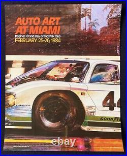 1984 Jaguar XJR-5 IMSA Auto Art Miami Poster Regine's Grand Prix Club BERGANDI