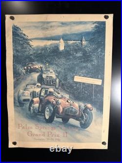 1986 Palm Springs Vintage Grand Prix Auto Race Poster! Rare Racing Window Sign