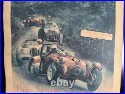 1986 Palm Springs Vintage Grand Prix Auto Race Poster! Rare Racing Window Sign